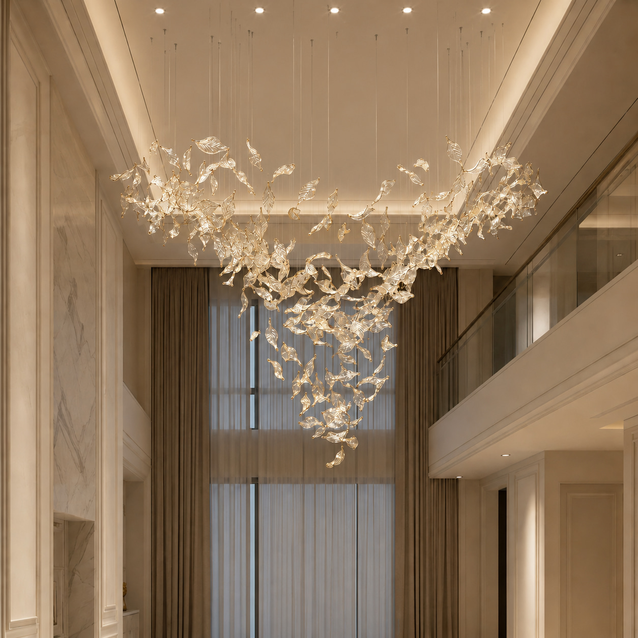 Floating Leaf Crystal Chandelier
