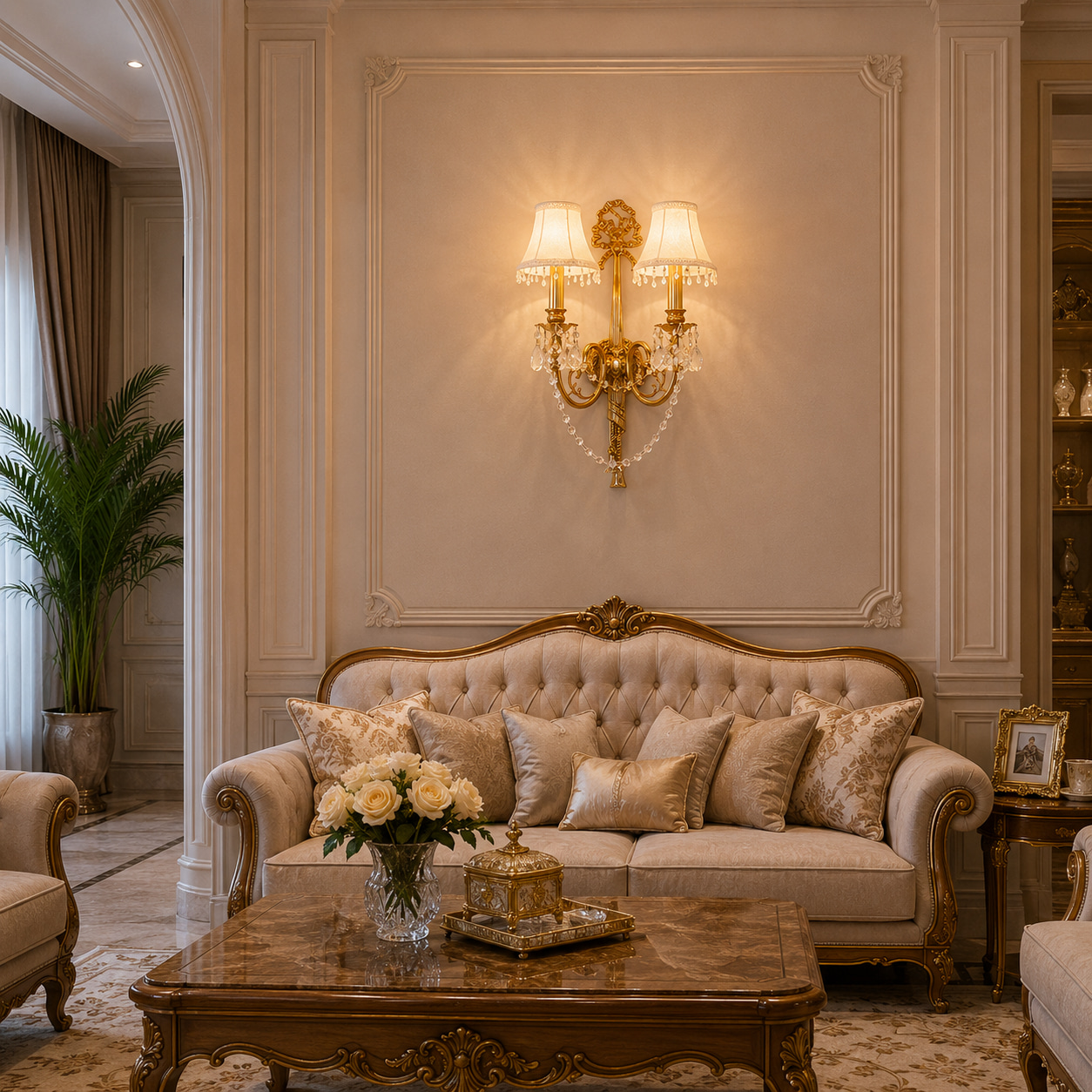 Gilded Palace Double-Arm Tassel Wall Light