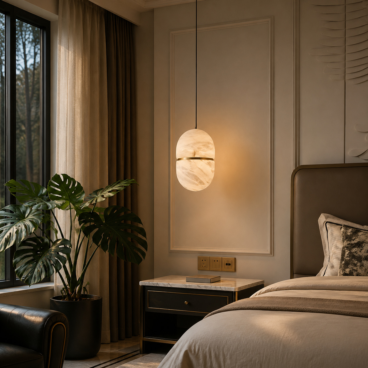 Moonlit Alabaster Pendant Light