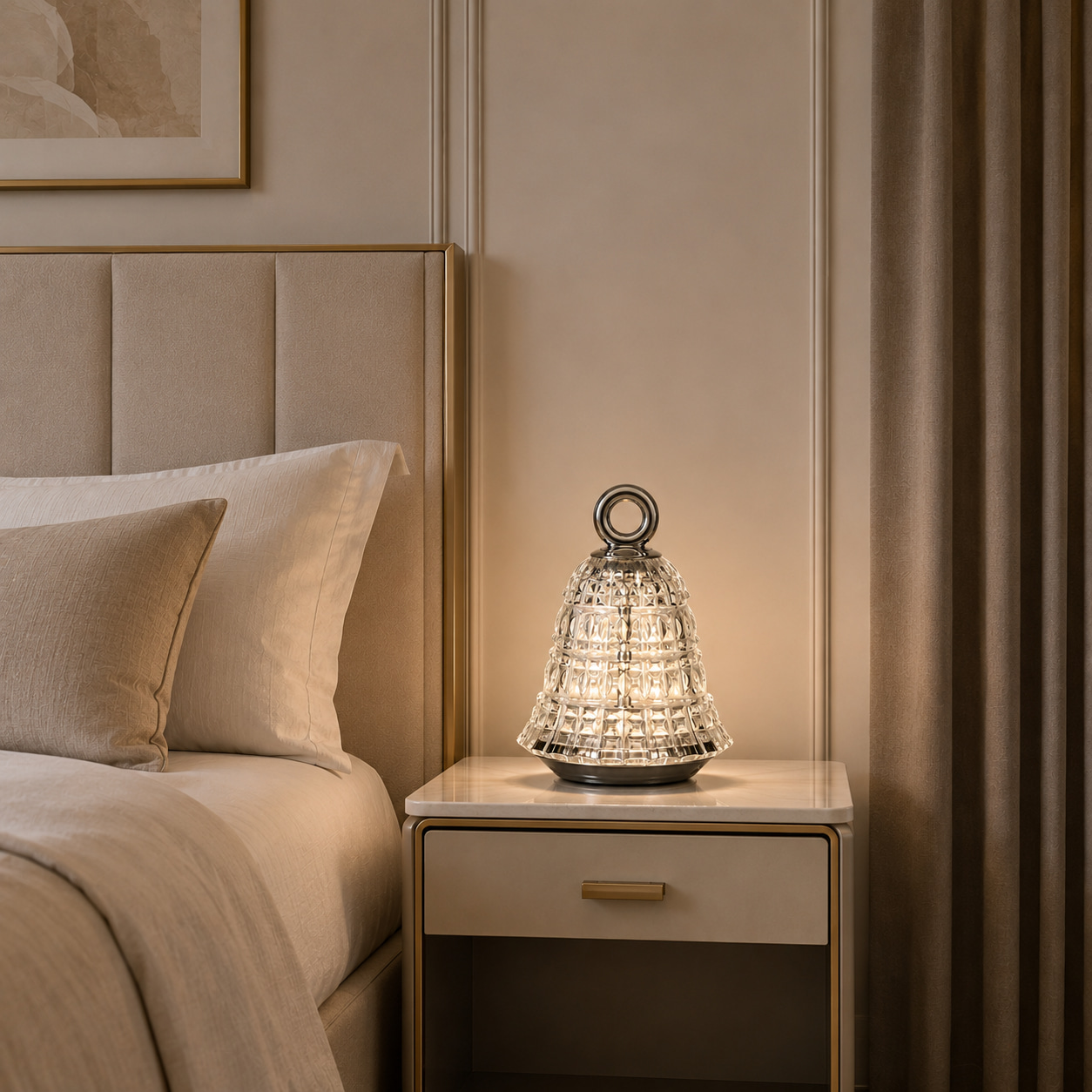 Faceted Crystal Bell Table Lamp
