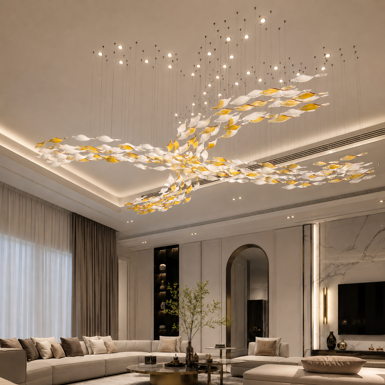 Golden Wing Art Chandelier
