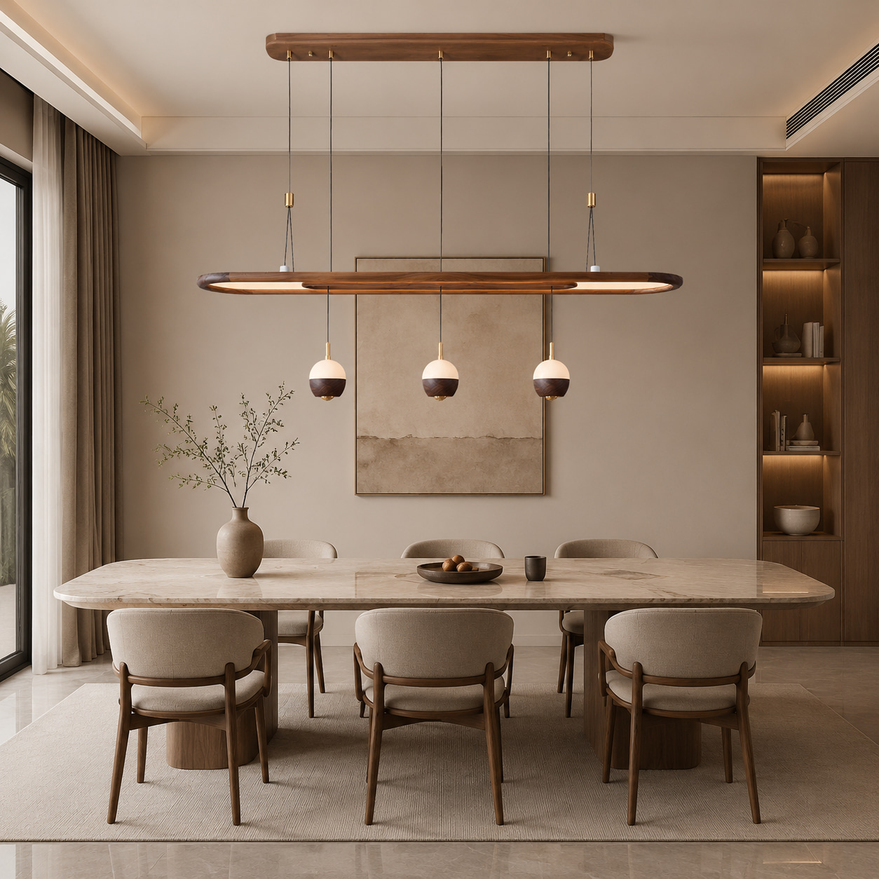 Prospect Wood Marble Chandelier
