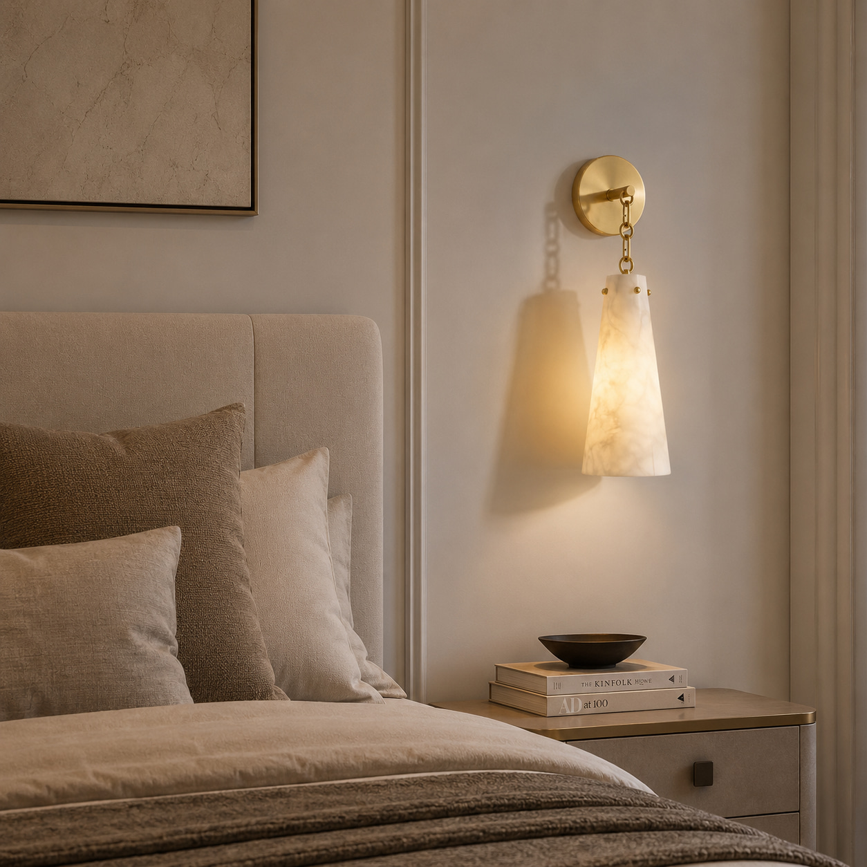 Gilded Pendant Cone Wall Light