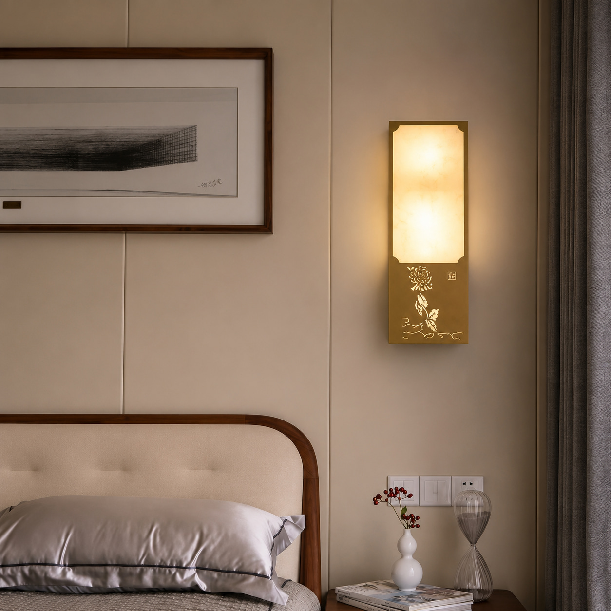 Eastern Floral Silhouette Wall Light