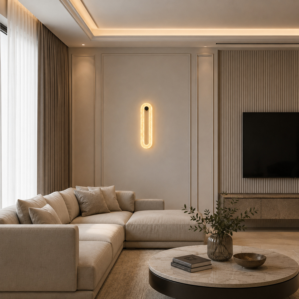 Veined Halo Loop Wall Light