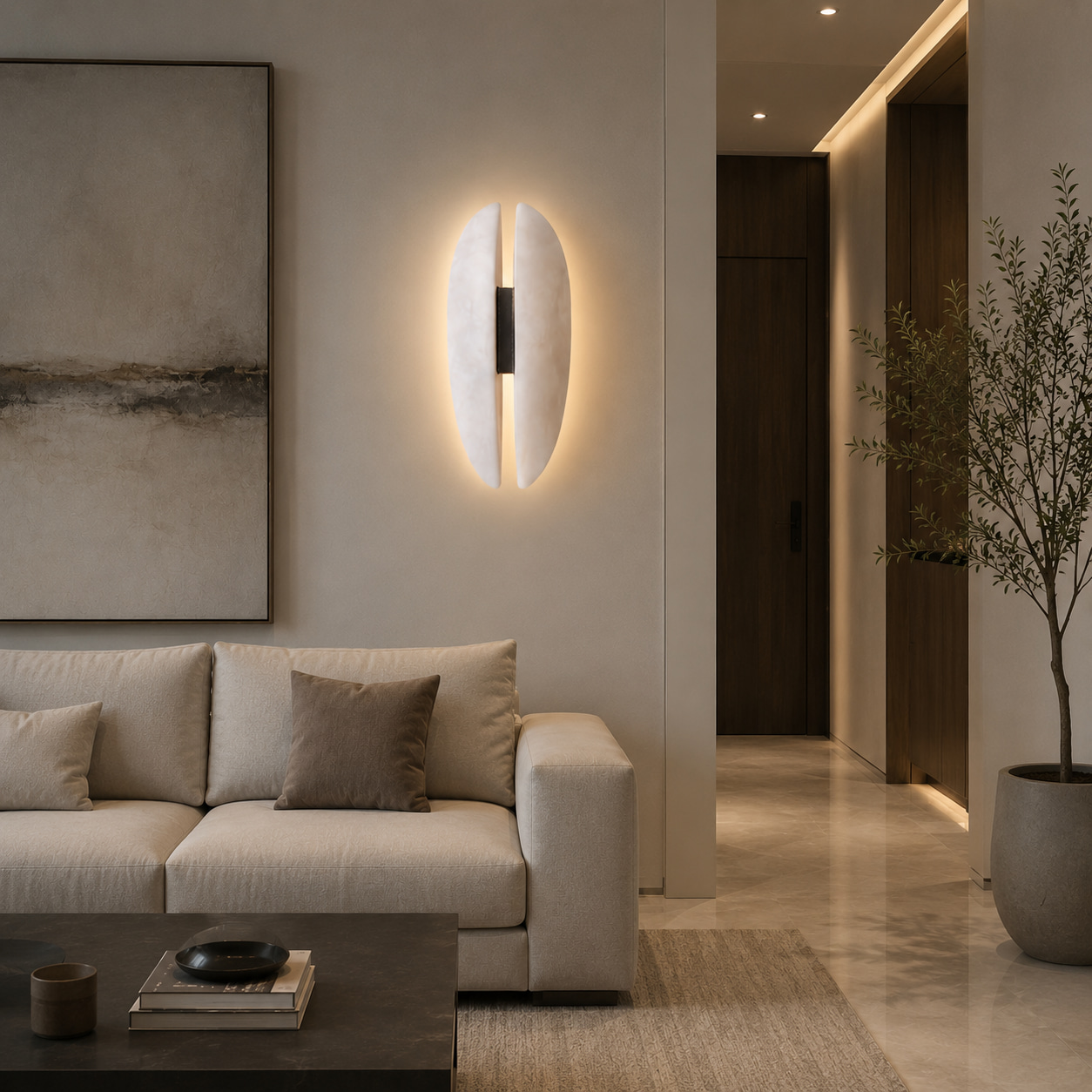 Twin Leaf Halo Wall Light