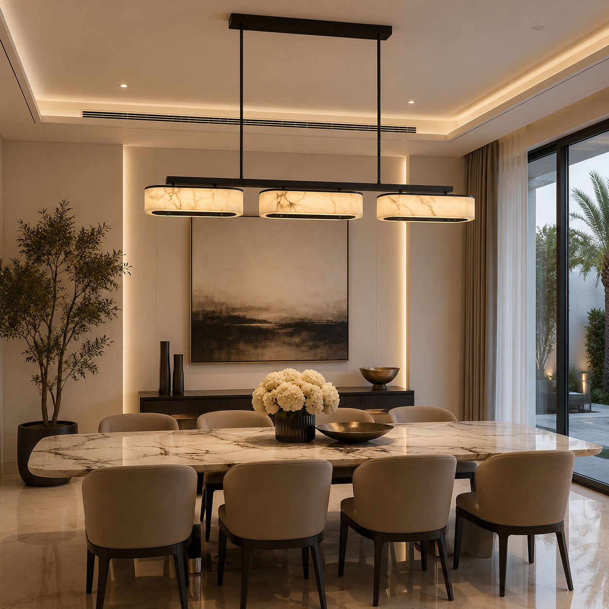 Stone Glow Linear Pendant