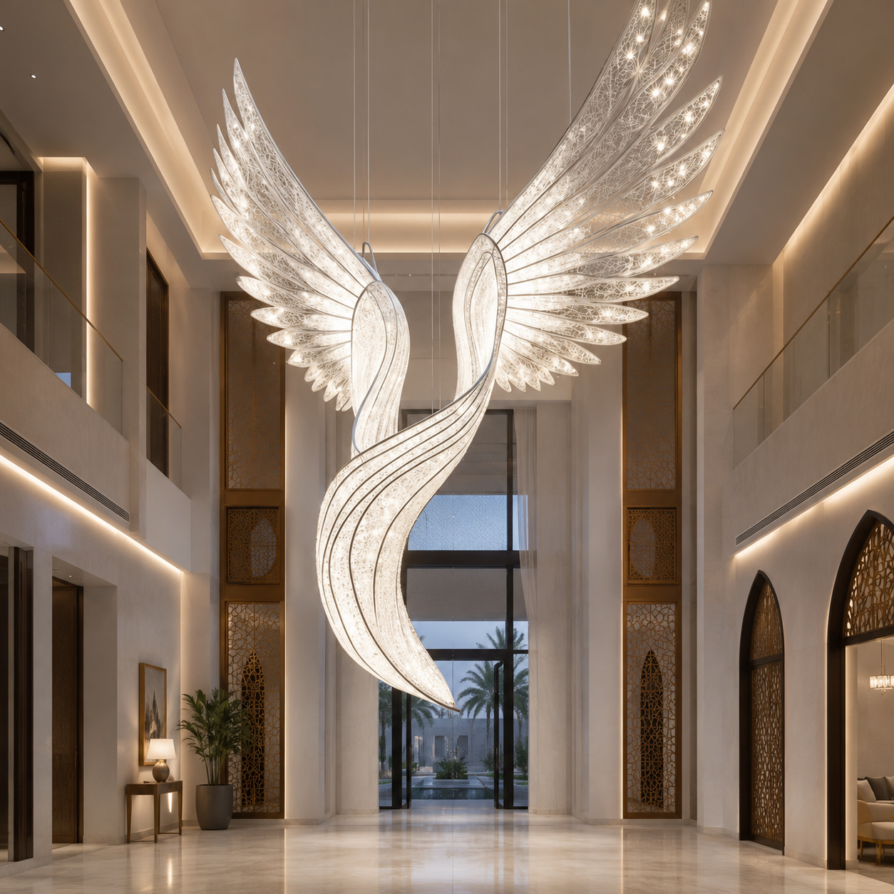 Crystal Wing Art Chandelier