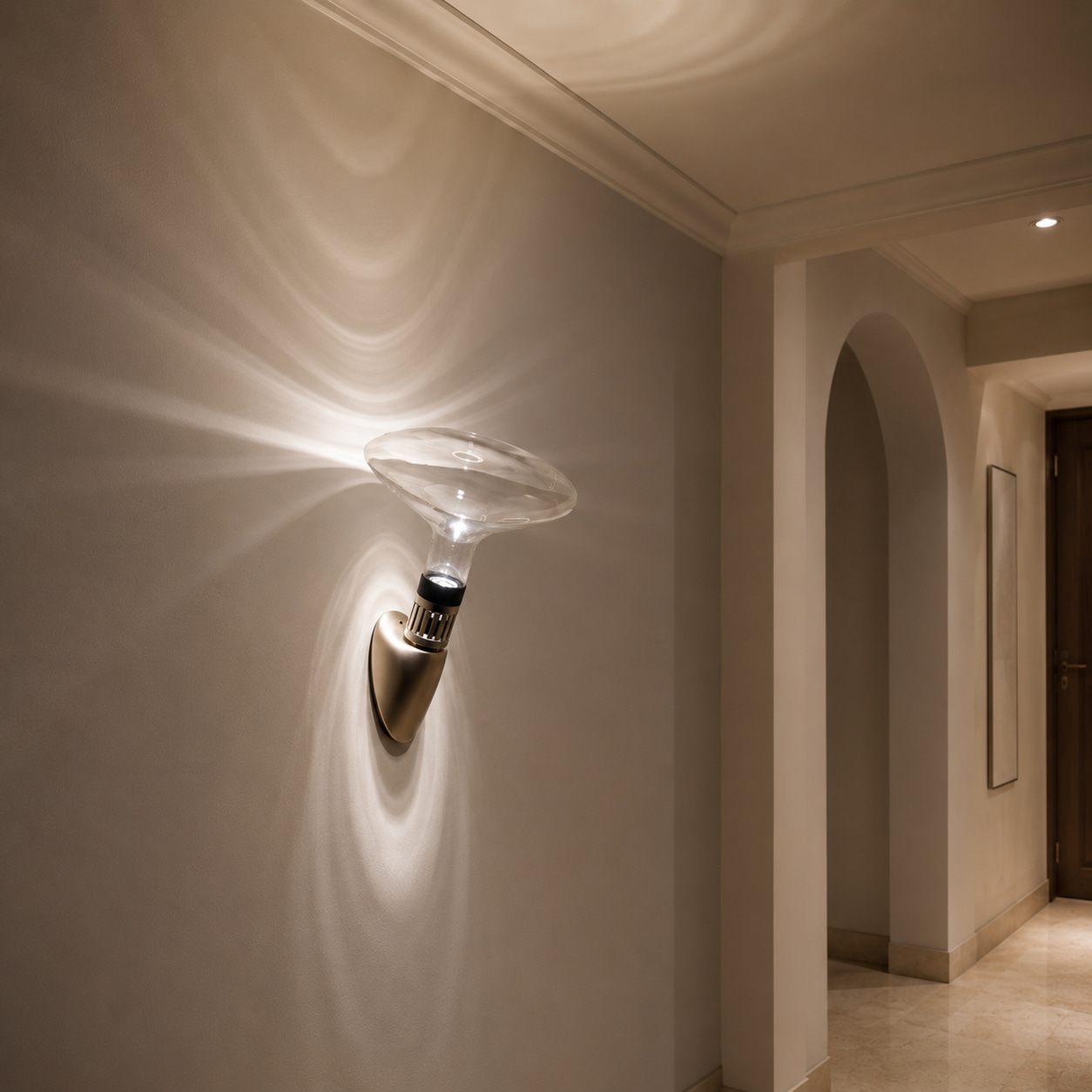 Rippled Glass Art Wall Light