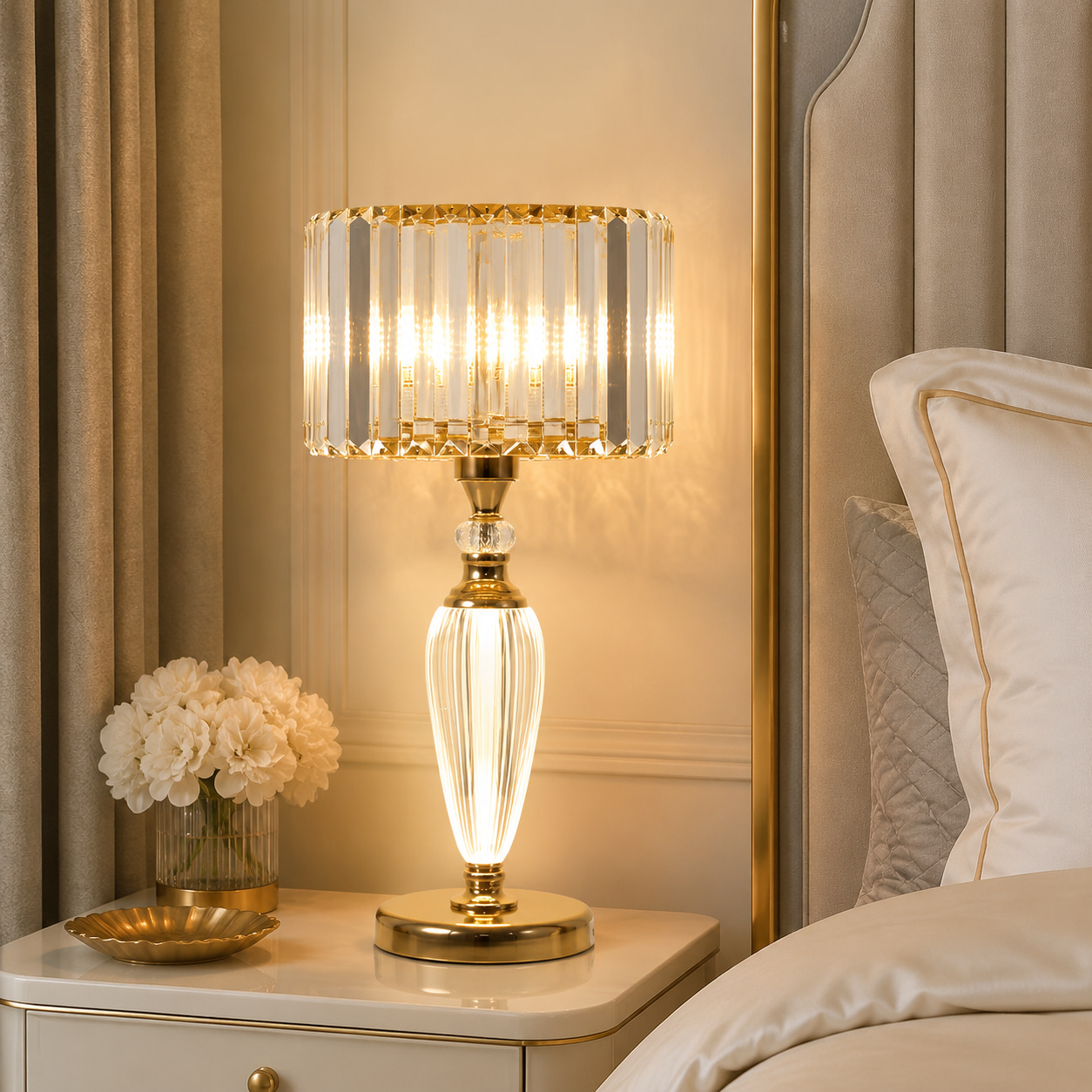 Dual-Glow Crystal Prism Table Lamp