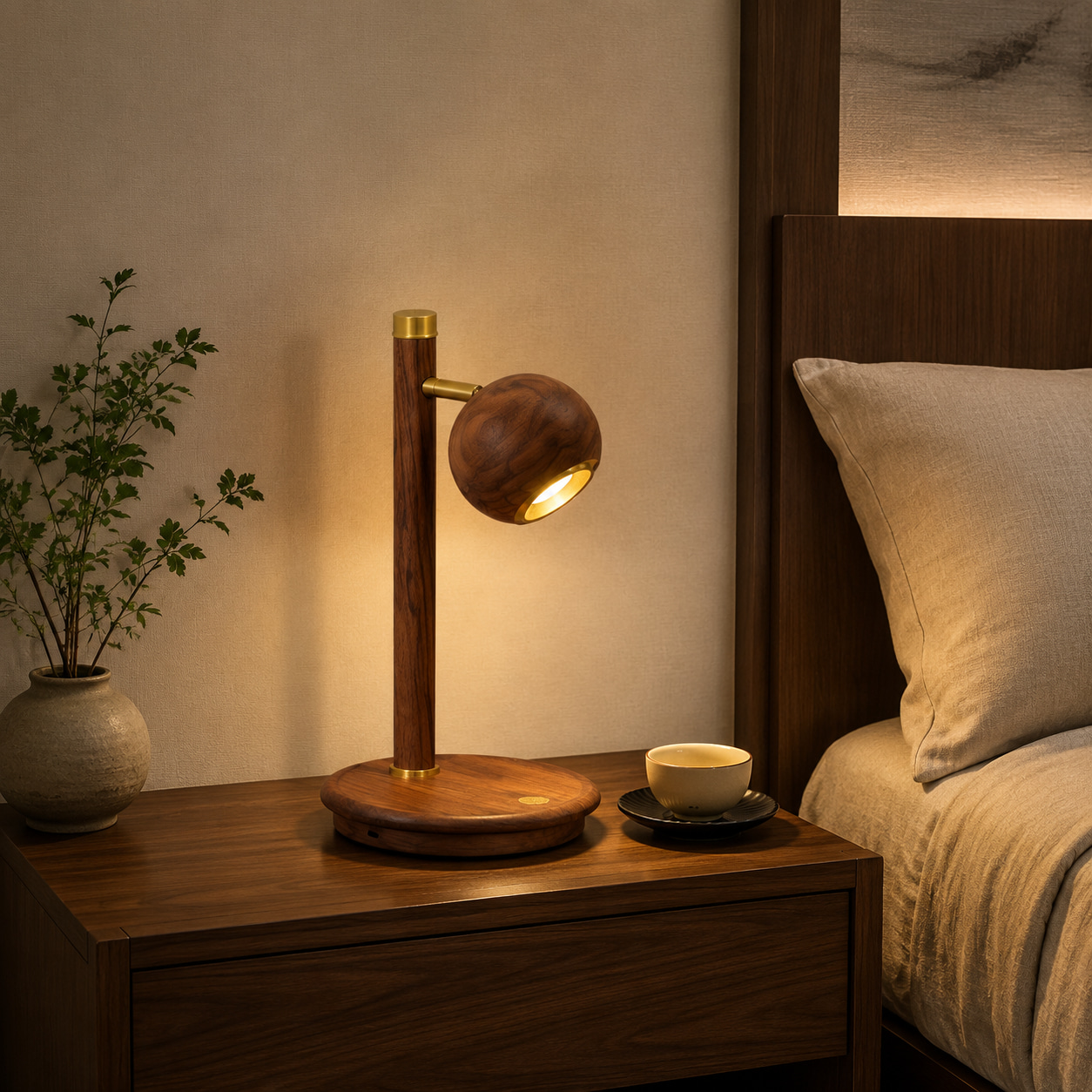 Orbit Wood Table Lamp