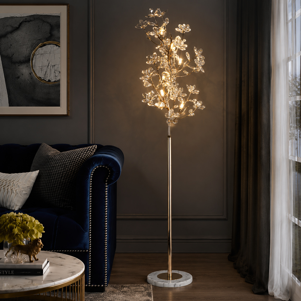 Crystal Blossom Floor Lamp