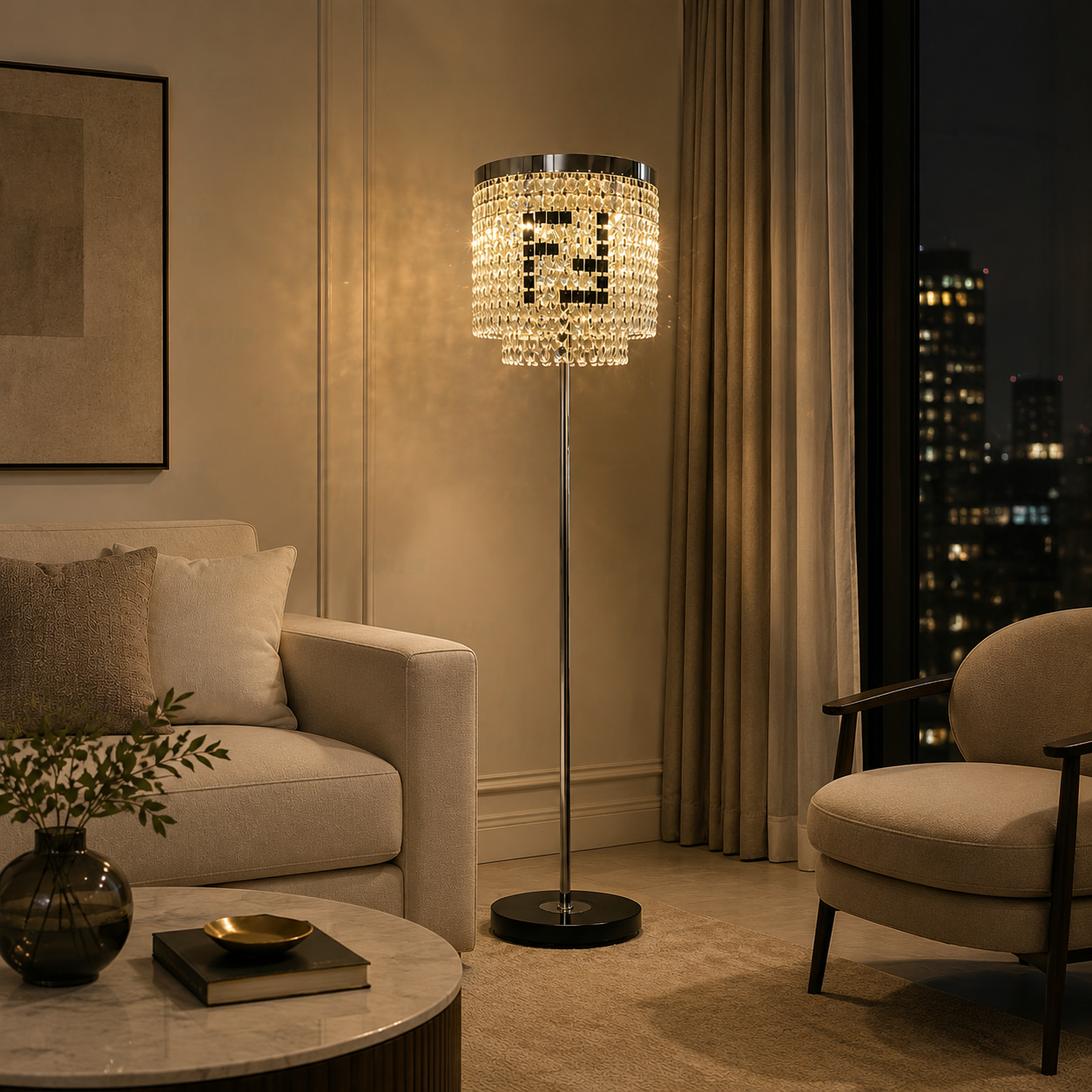 Crystal Veil Floor Lamp