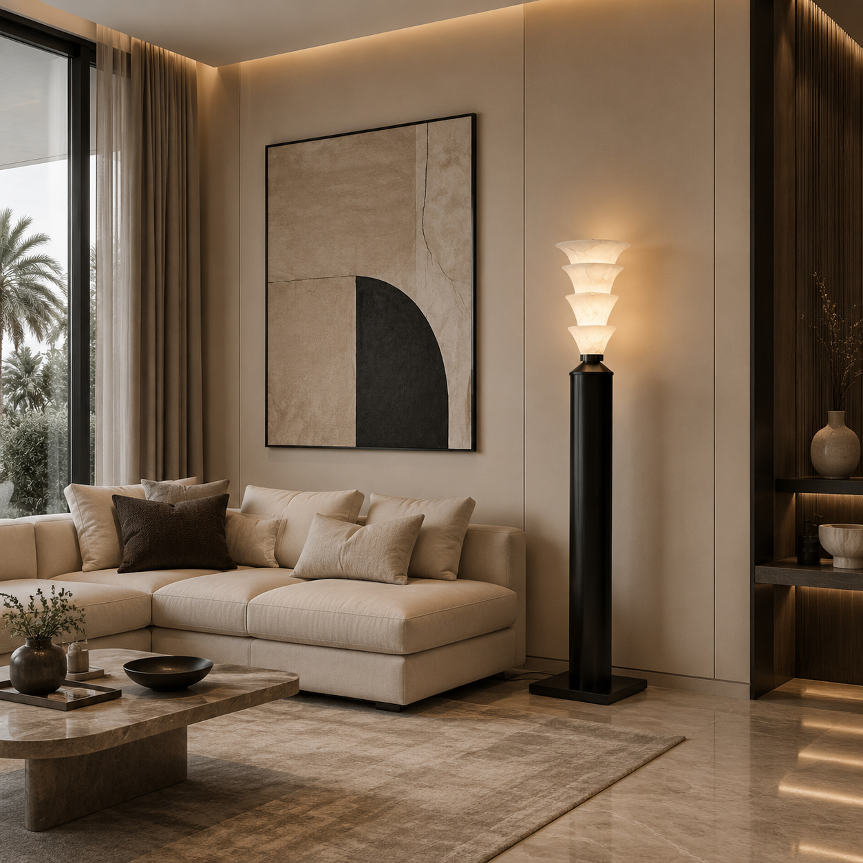 Tiered Petal Sculptural Floor Lamp