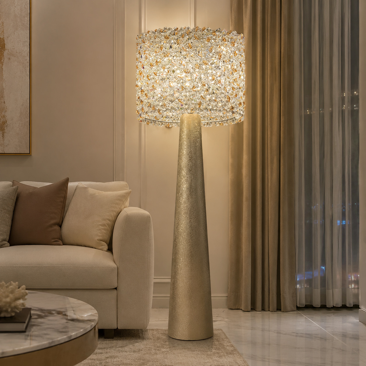 Crystal Diamond Floor Lamp