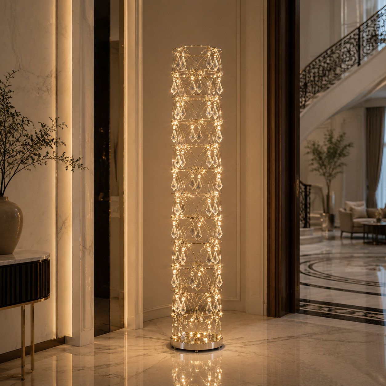 Crystal Cascade Floor Lamp