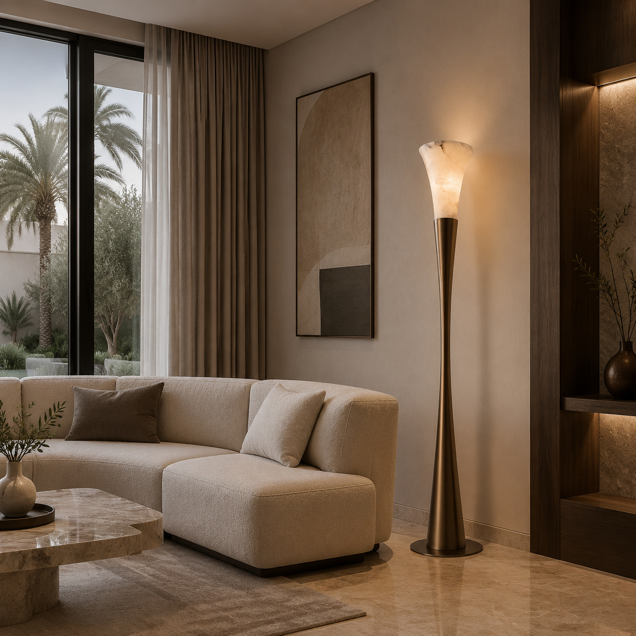 Veined Bloom Sculptural Floor Lamp