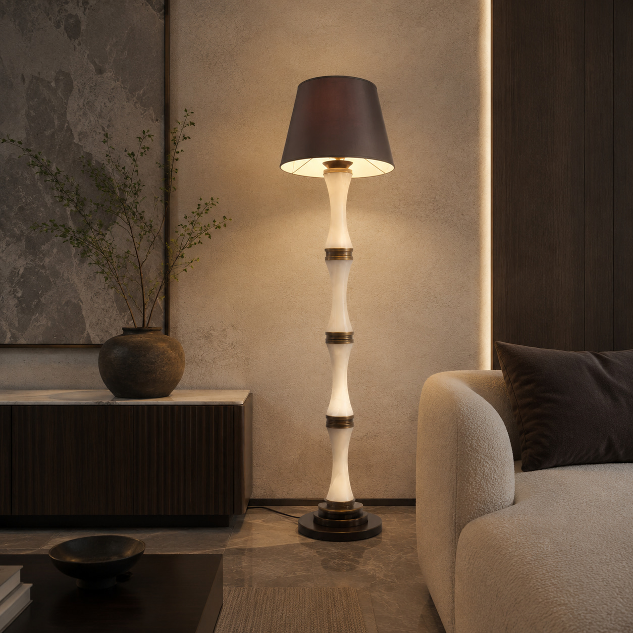 Sculpted Column Floor Lamp