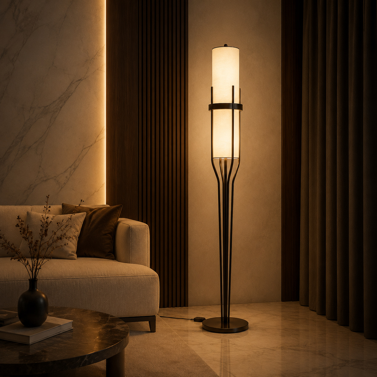 Sculpted Column Floor Lamp