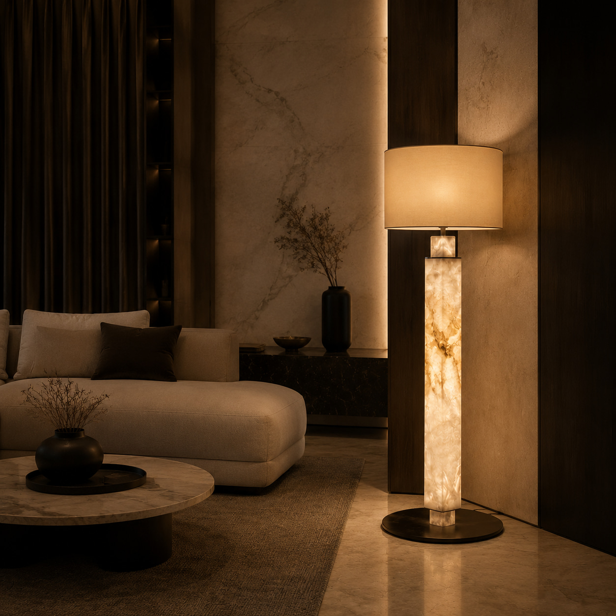 Veined Luminous Column Floor Lamp