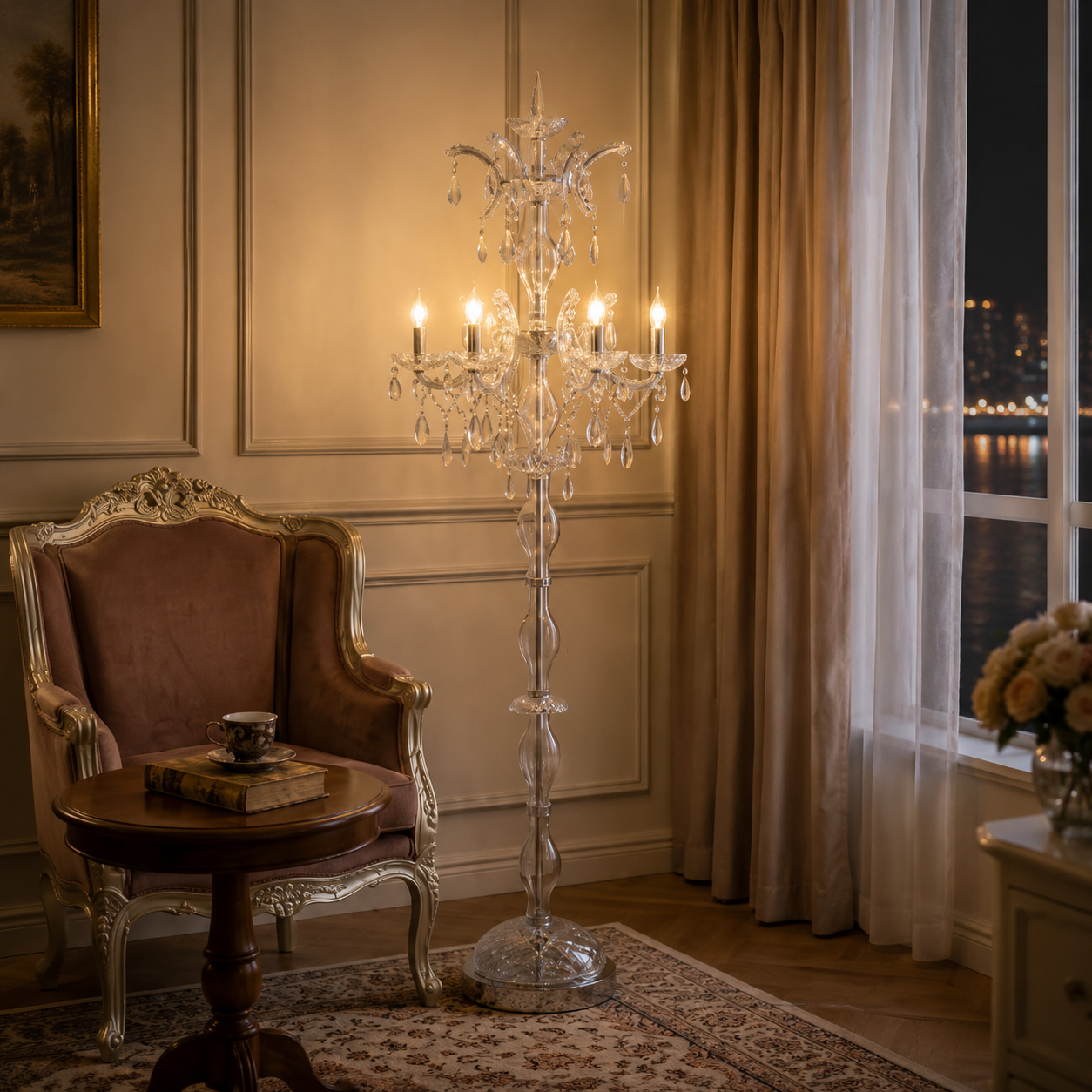Full Crystal European Floor Lamp