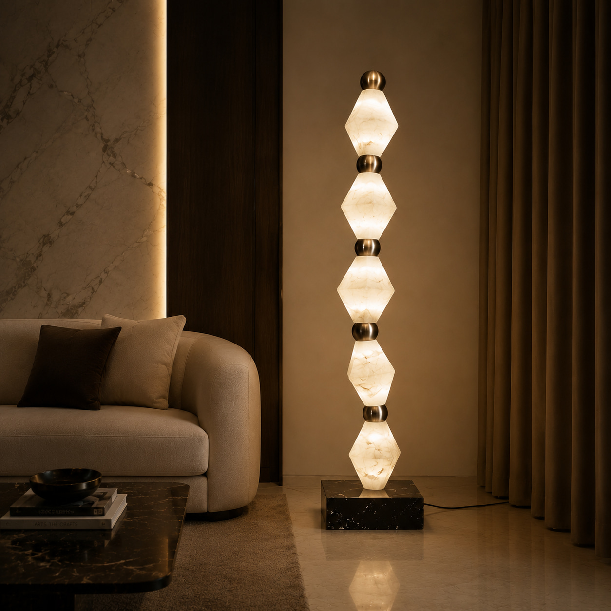 Faceted Gem Column Floor Lamp