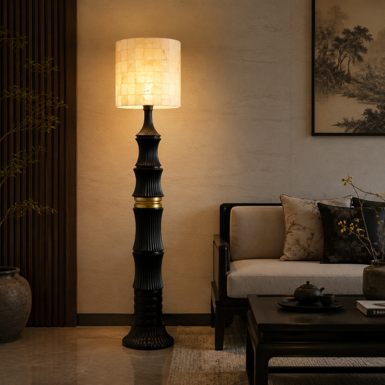 Tiered Pagoda Floor Lamp