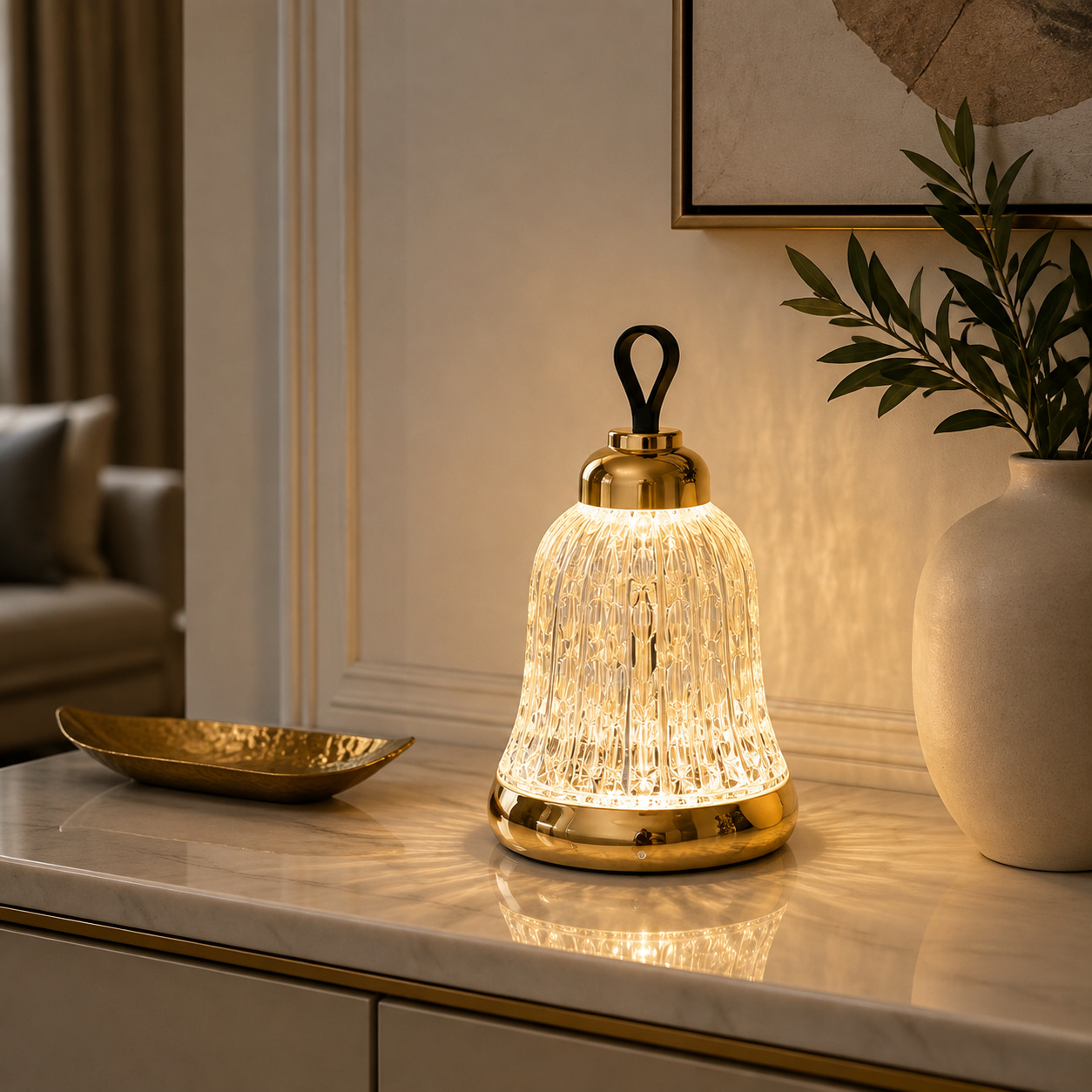 Crystal Bell Portable Accent Lamp