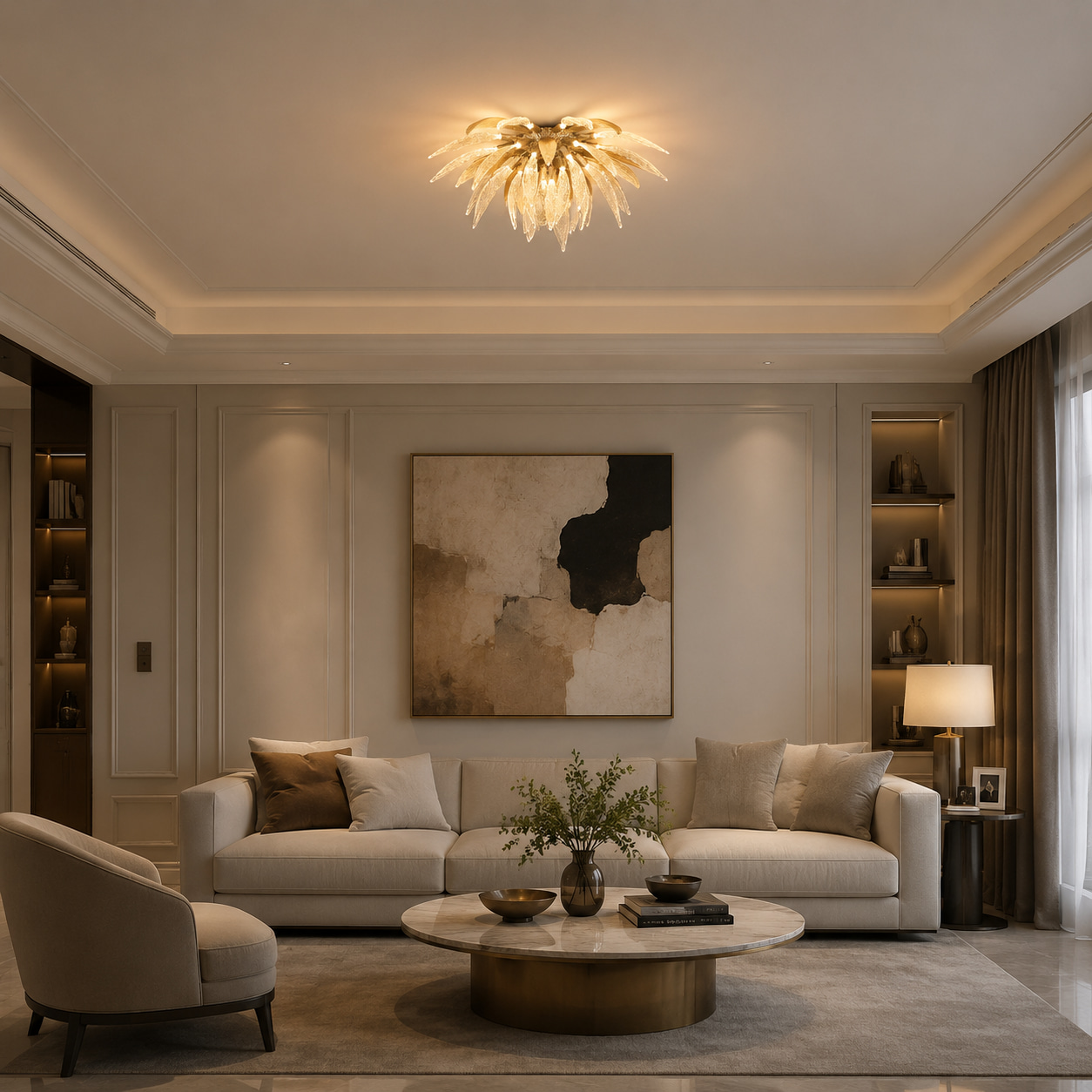 Golden Bloom Ceiling Light