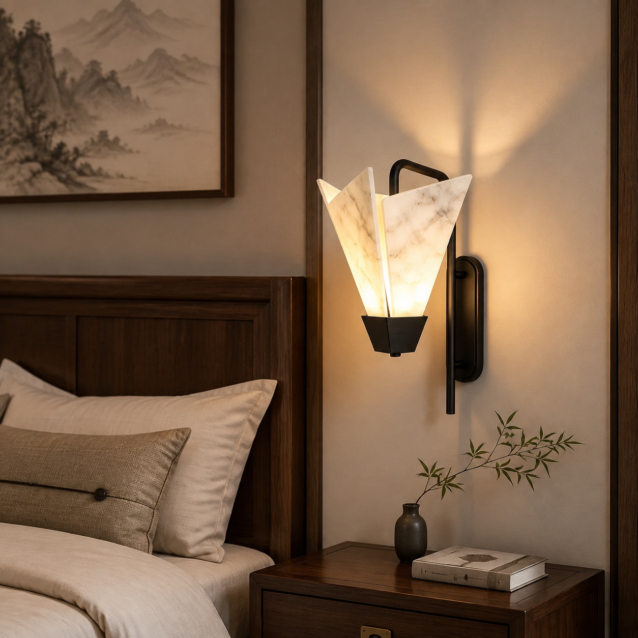 Alabaster Fold Wall Light