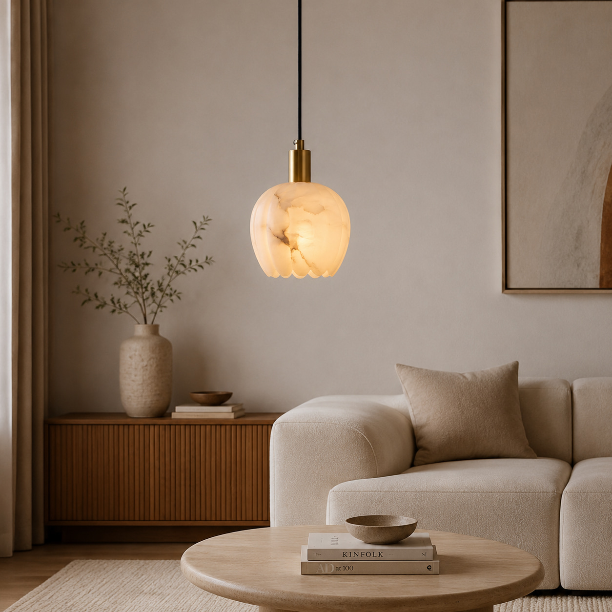 Amber Marble Pendant Light