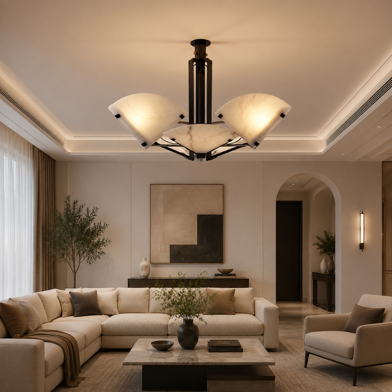 Petal Alabaster Chandelier