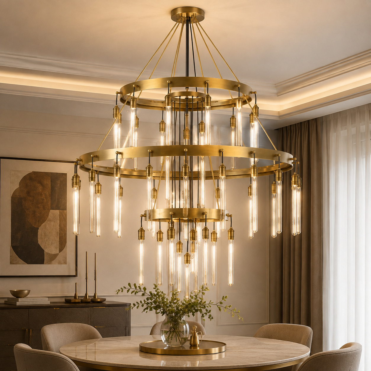 Gilded Cascade Chandelier