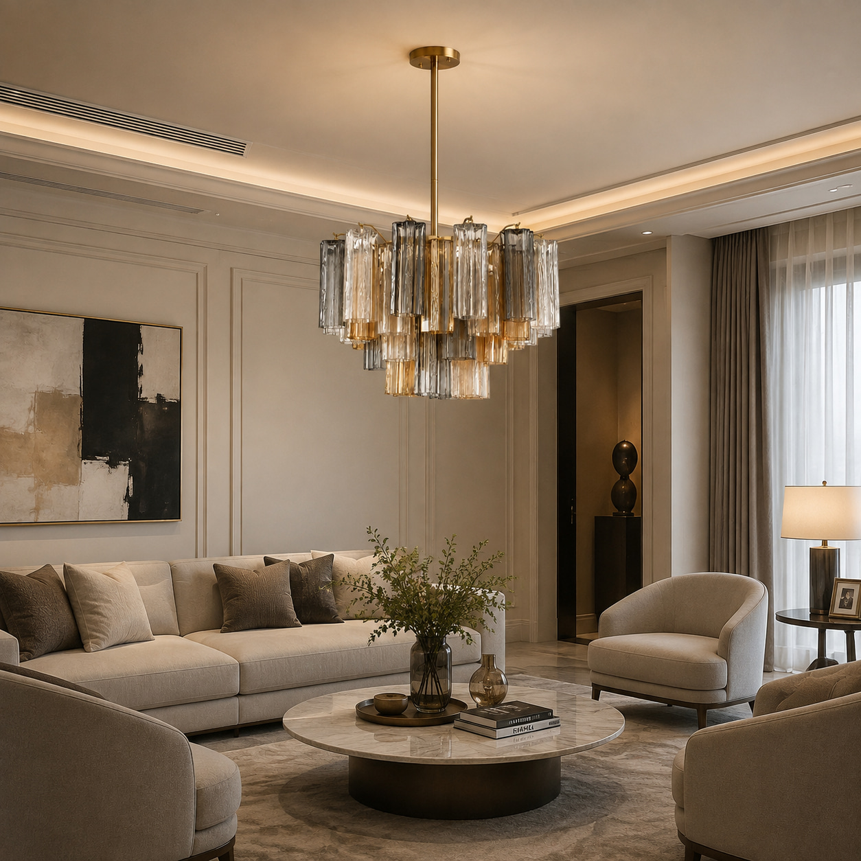 Amber Smoke Chandelier