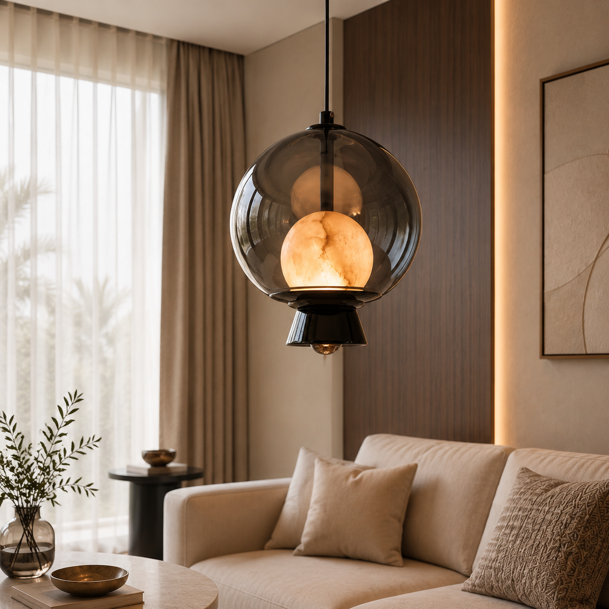 Amber Shadow Pendant Light