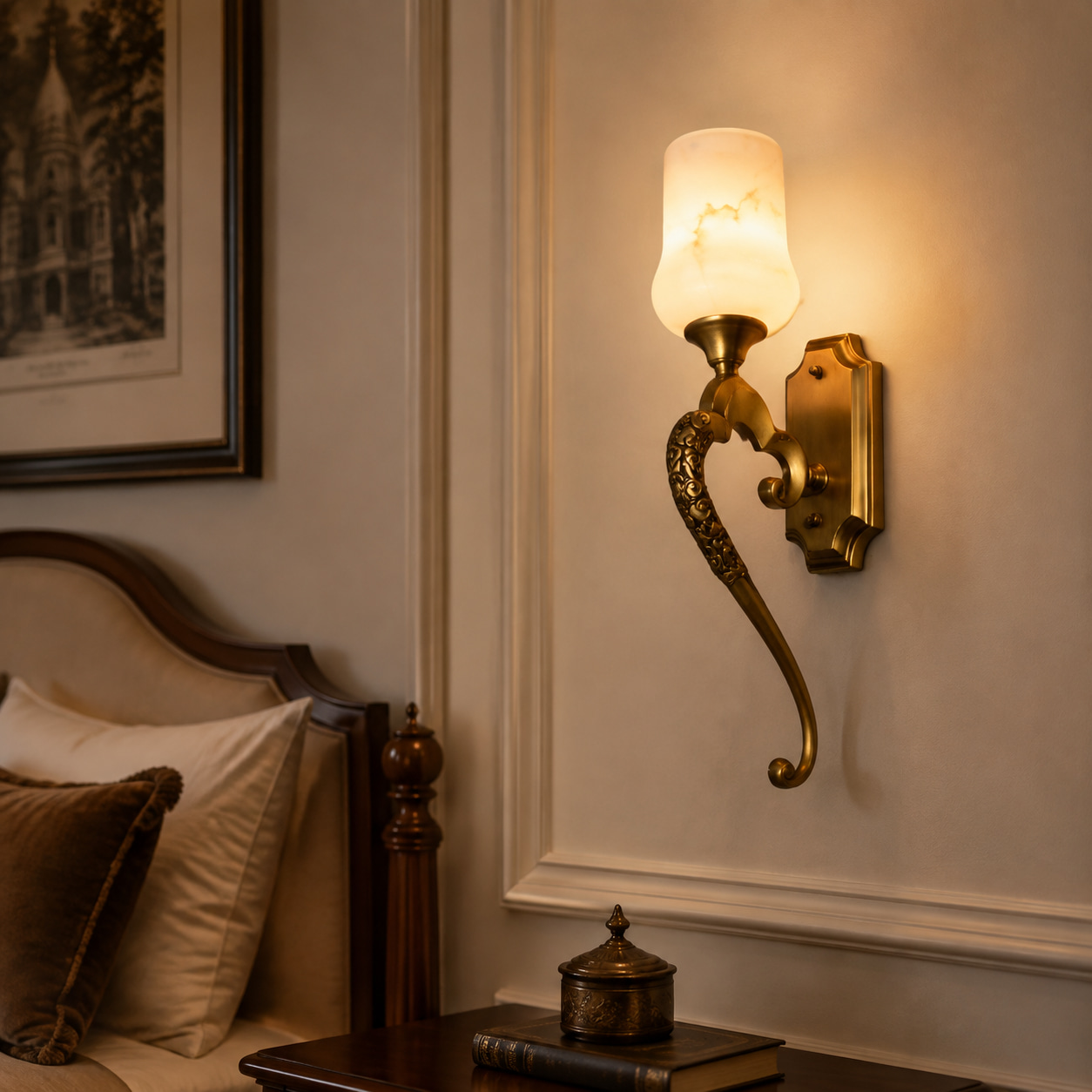 Golden Alabaster Wall Light