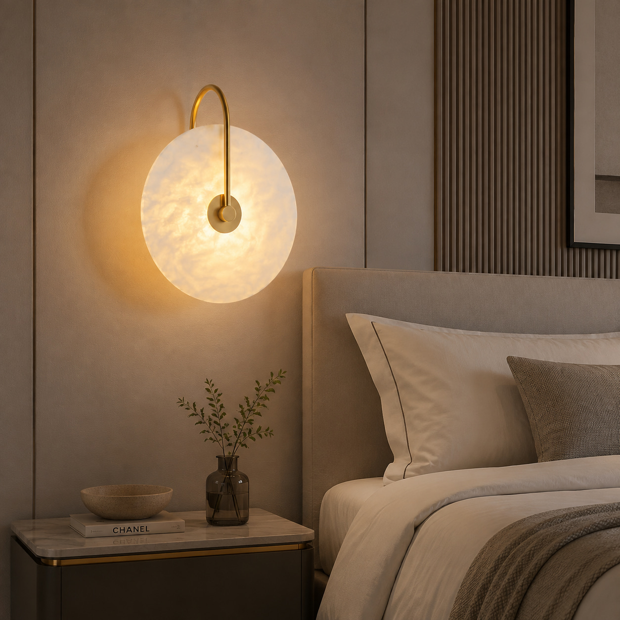 Golden Alabaster Wall Light