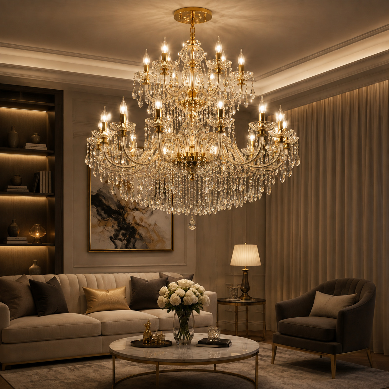 Classic Gold Crystal Chandelier