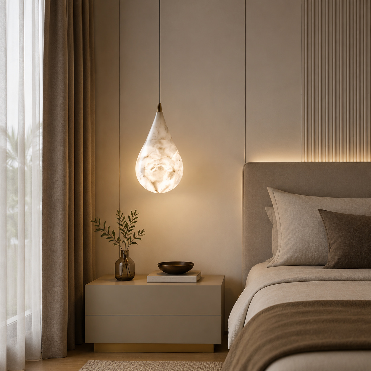 Golden Copper Marble Pendant Light