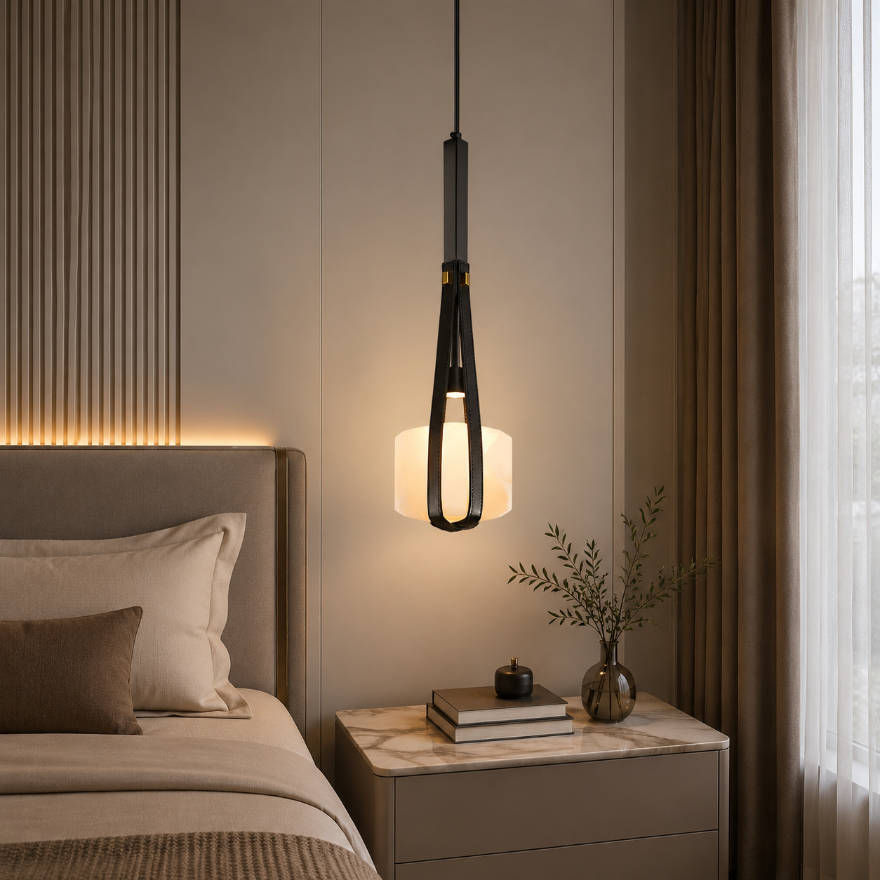 Obsidian Gold Pendant Light
