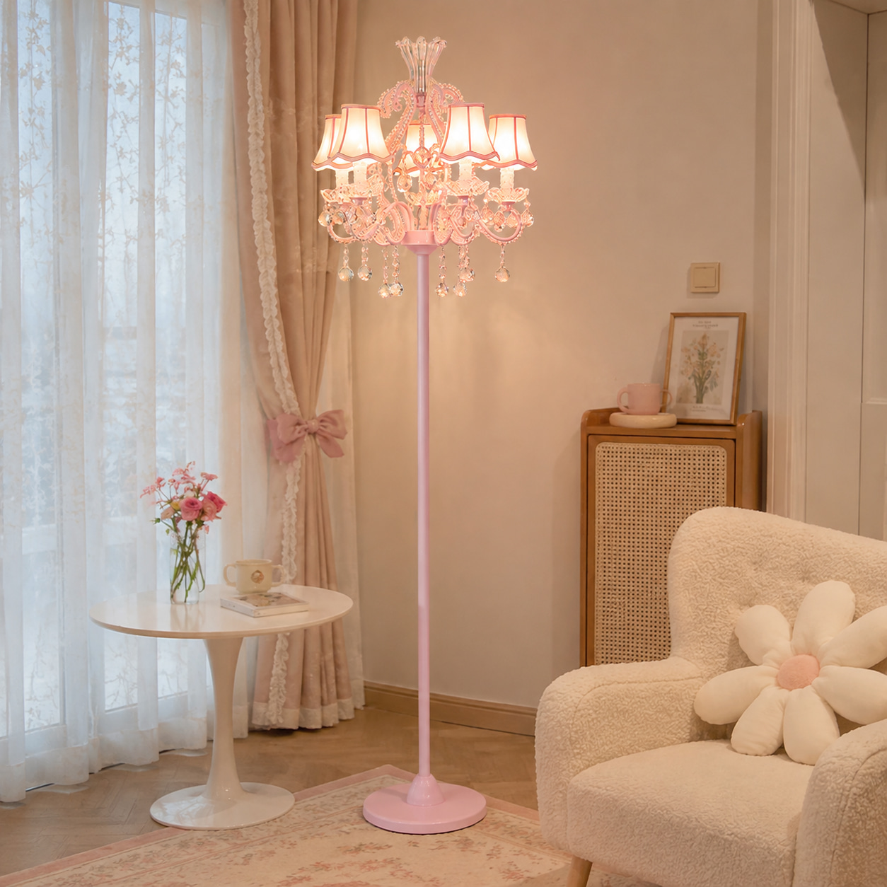 Rose Crystal Floor Lamp