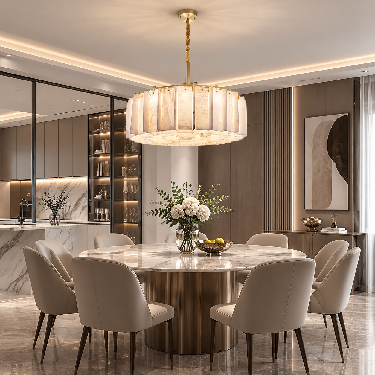 Alabaster Pendant Chandelier