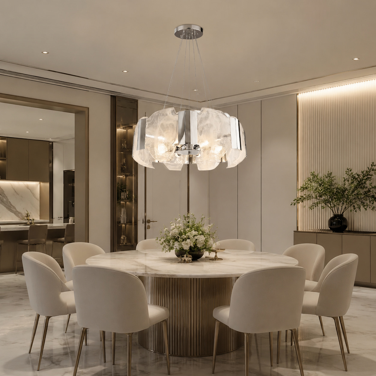 Crystal Alabaster Pendant Light