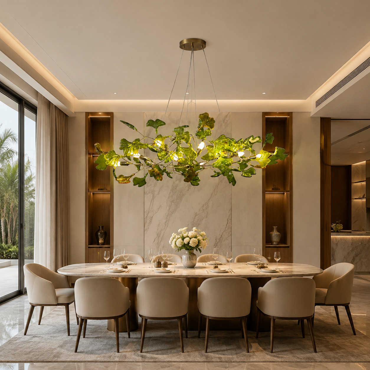 Golden Leaf Pendant Light