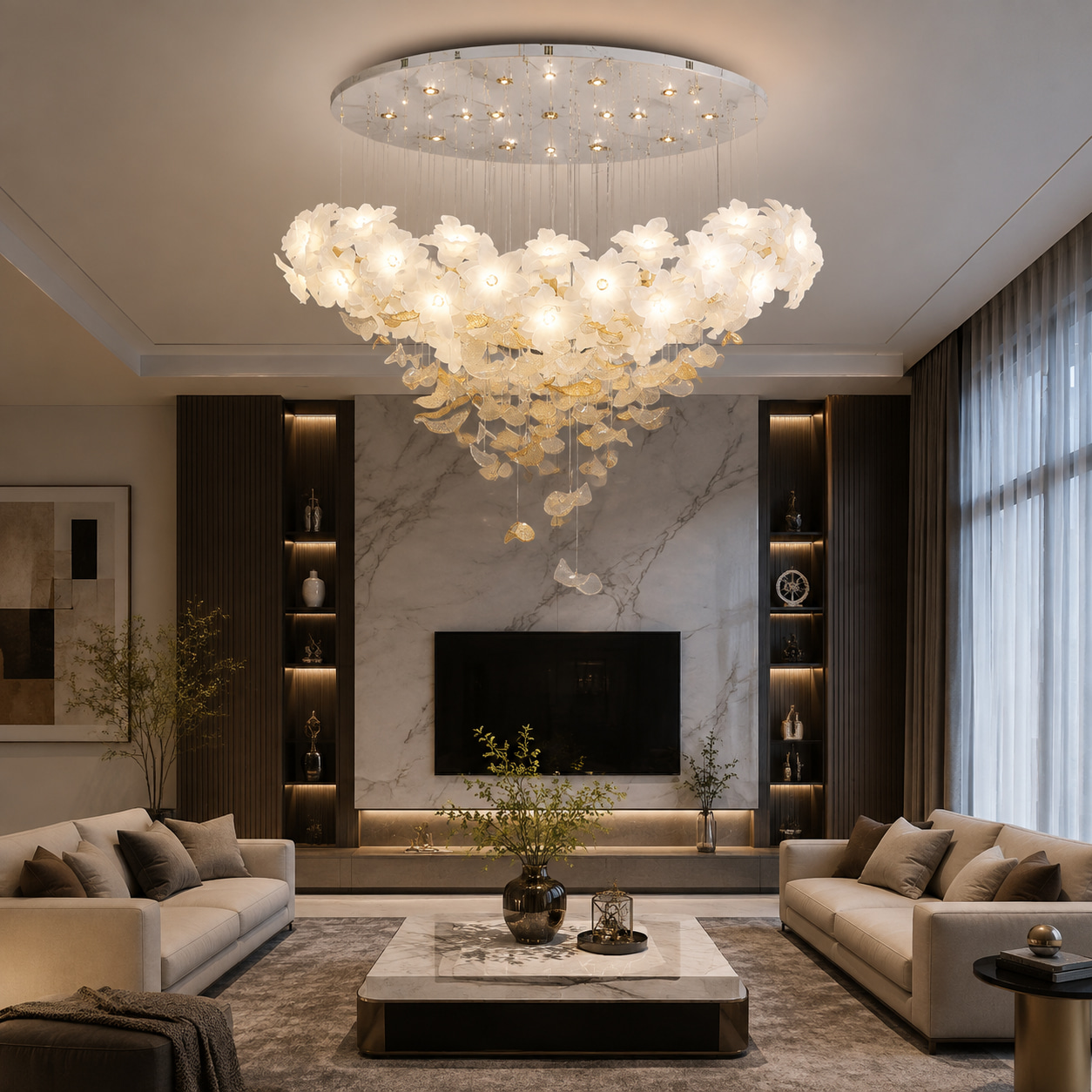 Crystal Flower Chandelier