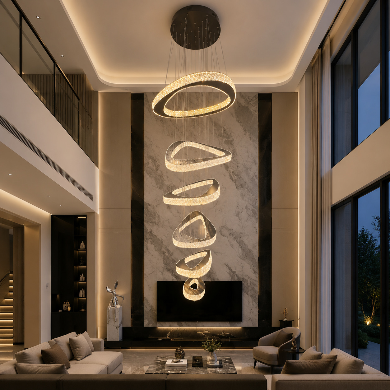 Spiral Halo Pendant Light