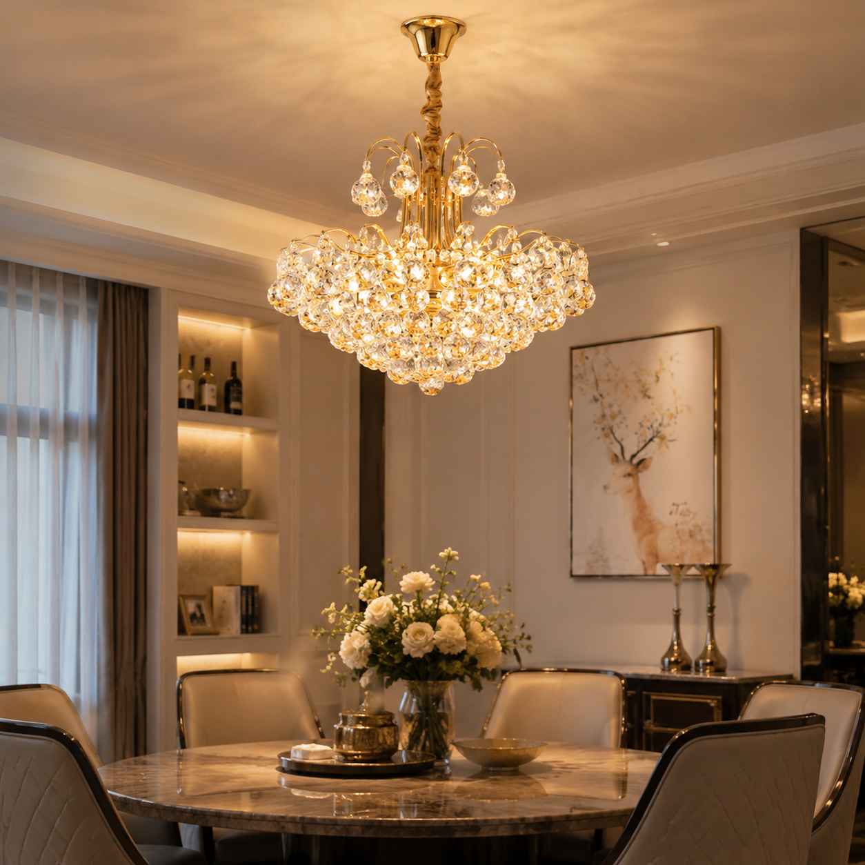 Globe Crystal Cluster Luxury Chandelier