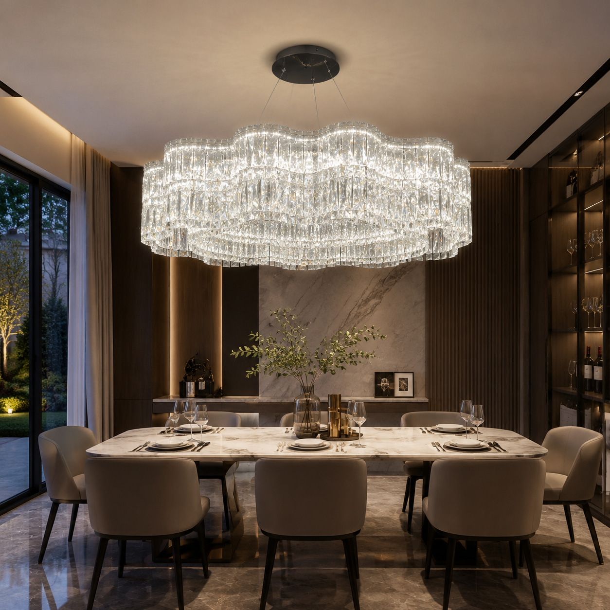 Crystal Halo Chandelier