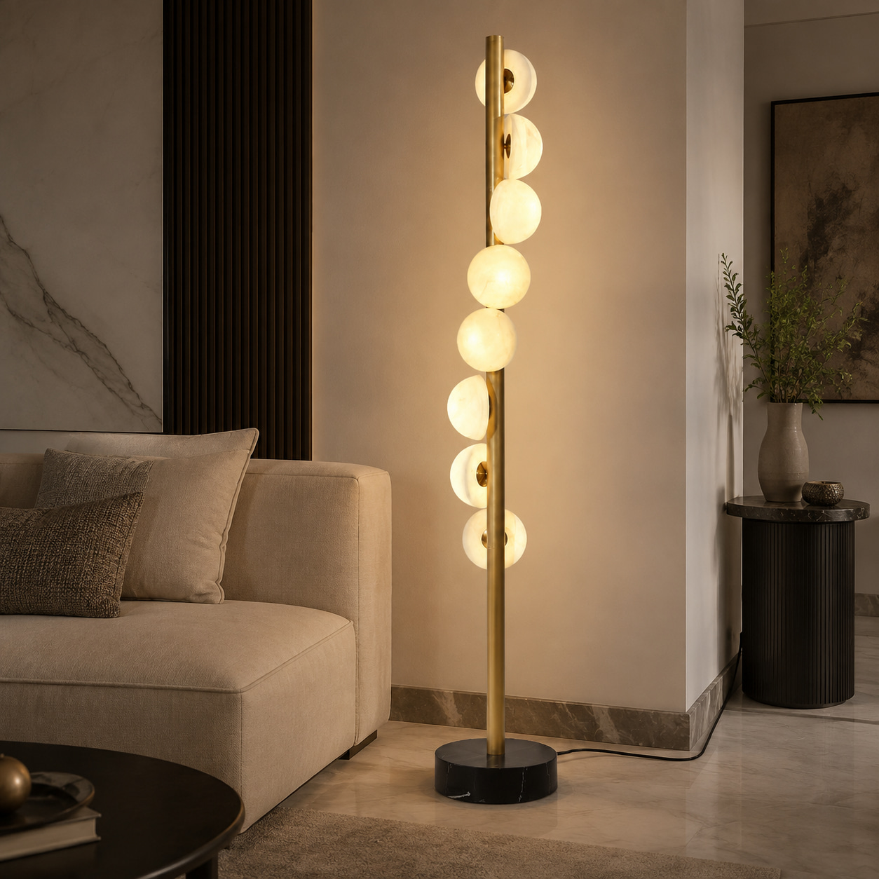 Alabaster Halo Floor Lamp