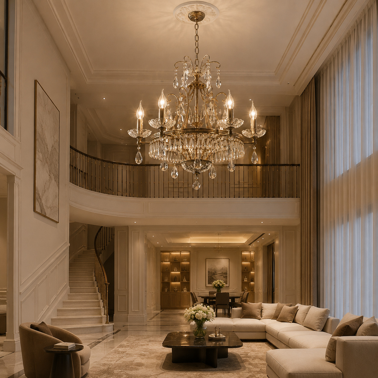 French Vintage Candle‑Style Crystal Chandelier